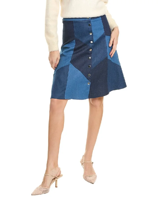 Women's Holiday Clothing Gracia Patchwork Denim Skirt