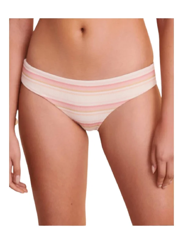 Women's Seasonal Wardrobe Clothing Beach Botanica Stripe Cheeky Bikini Bottom In Bone