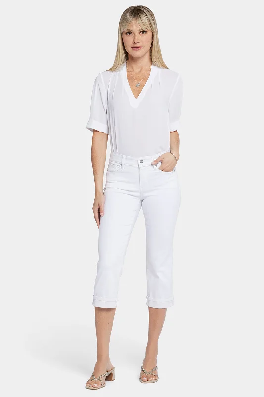 Women's Elegant Outfit Marilyn Straight Crop Jeans - Optic White