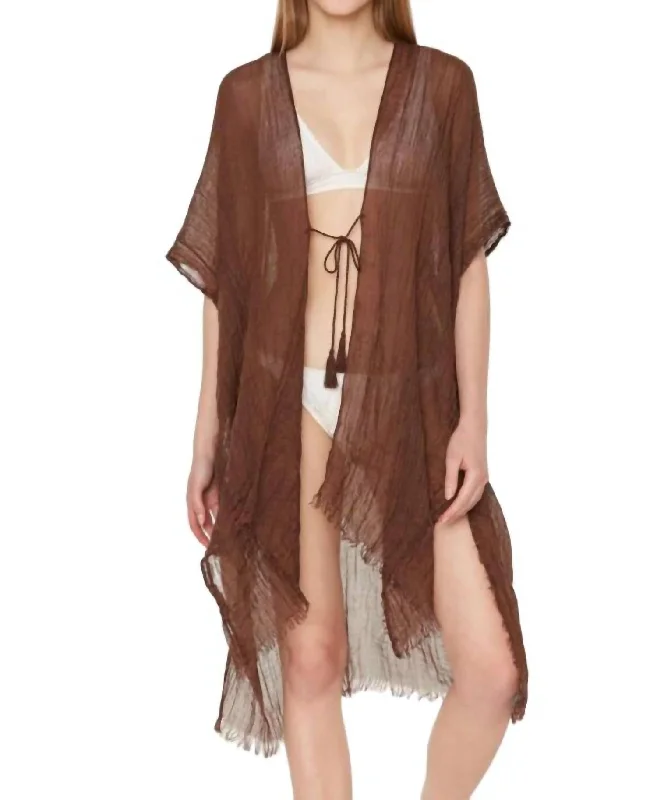 Clothing Sales Turkish Cotton Kimono In Brown