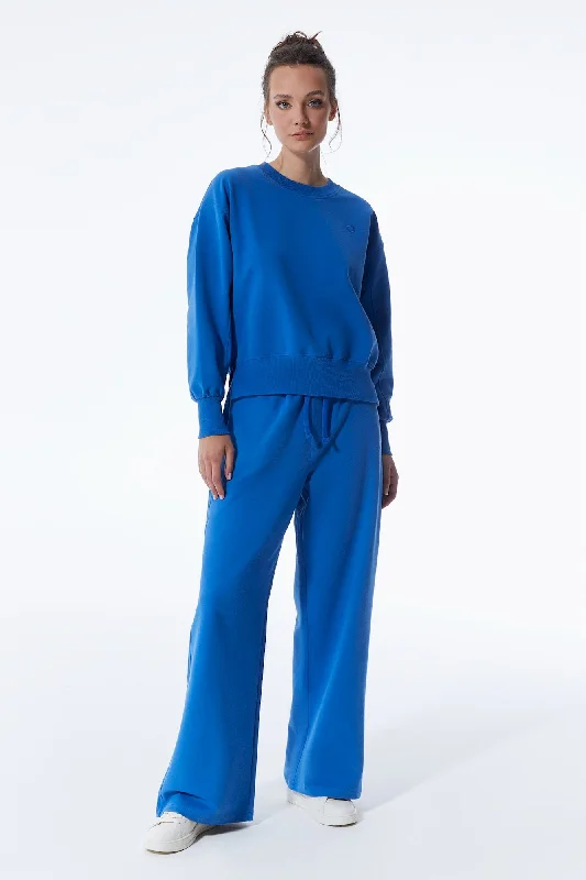 Women's Activewear Outfit Lea Elastic Waist Pants Saks Blue