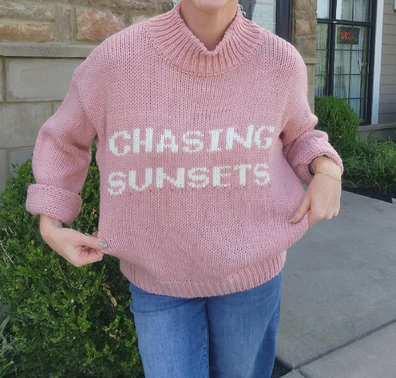 Women's Formal Event Outfit Chasing Sunsets Sweater In Dusty Pink