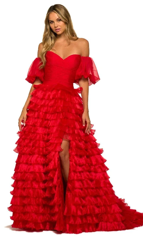 Women's Seasonal Fashion Trends Sherri Hill 55428 - Ruffled Gown