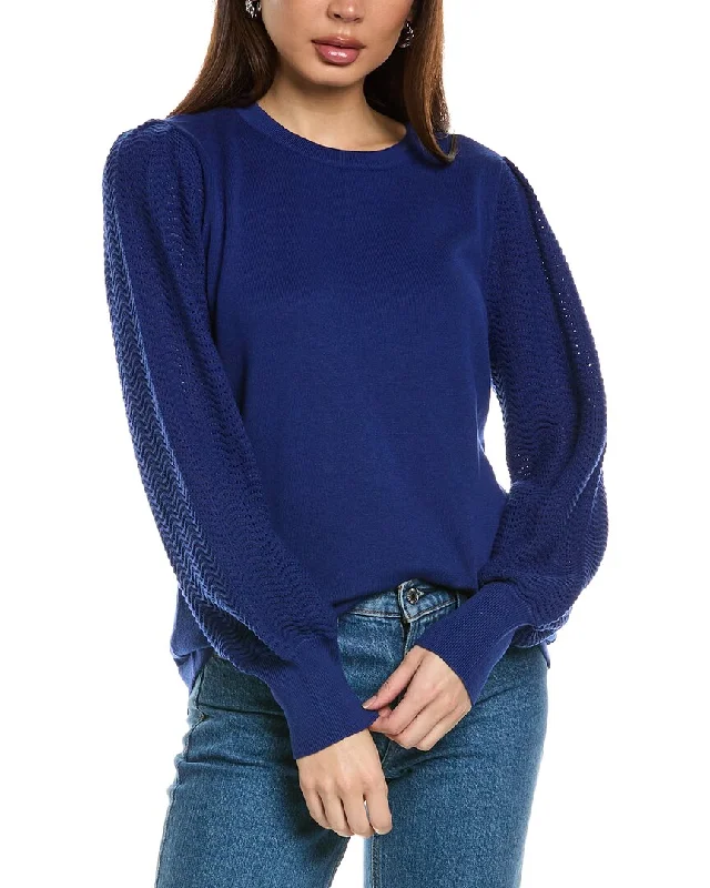 Trendy Women's Apparel Jones New York Stitch Sleeve Sweater