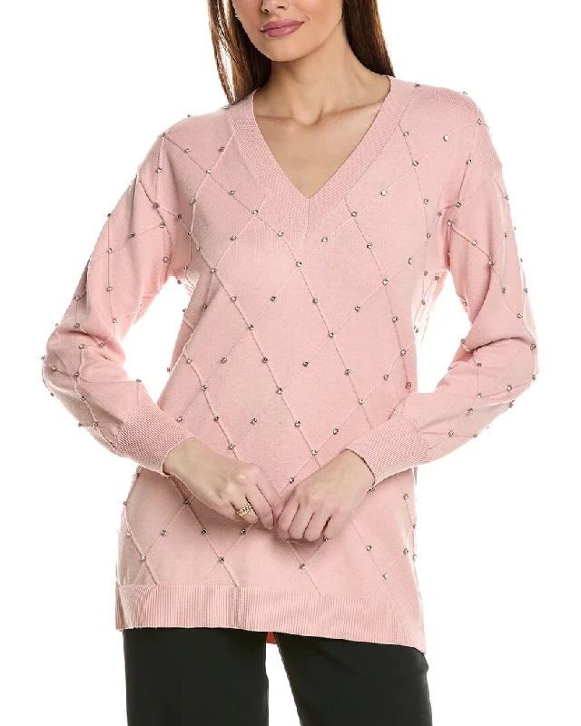 Classic Women's Clothing Styles Anne Klein Embellished Pullover