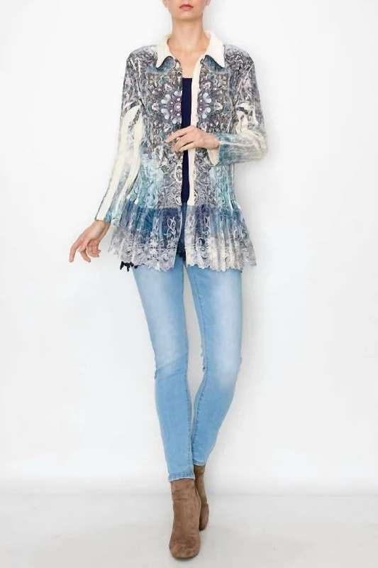 Women's Cozy Winter Attire Natalie Lace Cardigan In Kaleidoscope