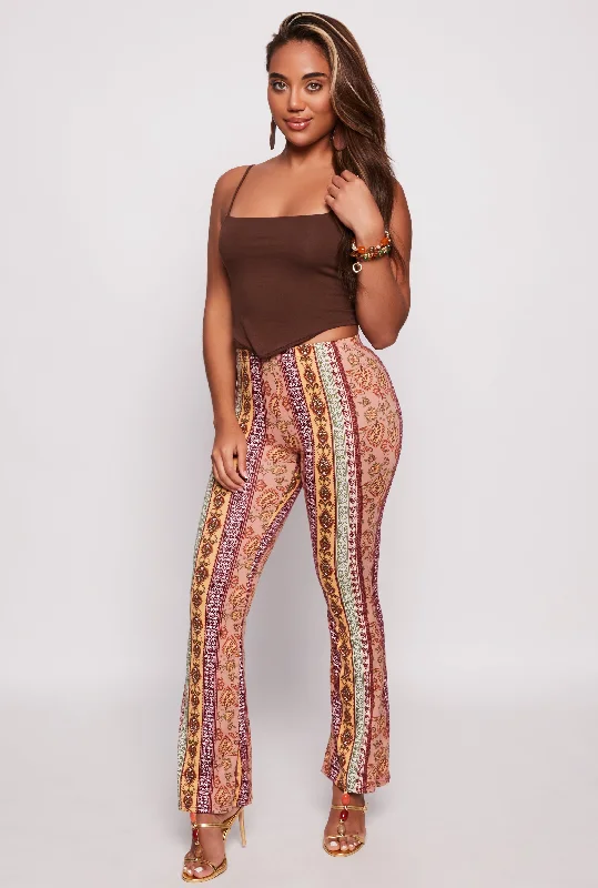 Women's Seasonal Clothing Boho Border Print Flared Pants