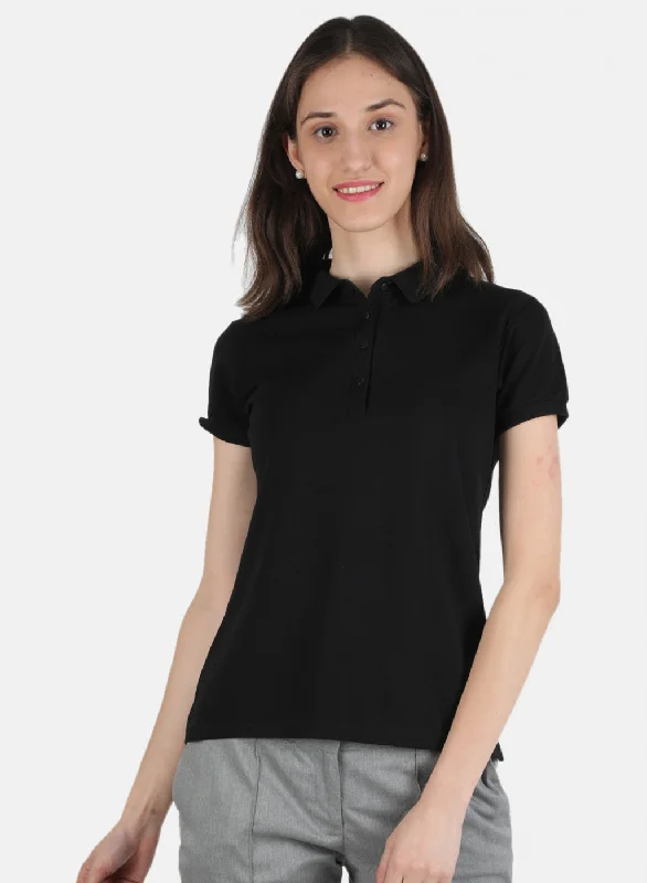 Timeless Women's Apparel Women Black Plain T-Shirt