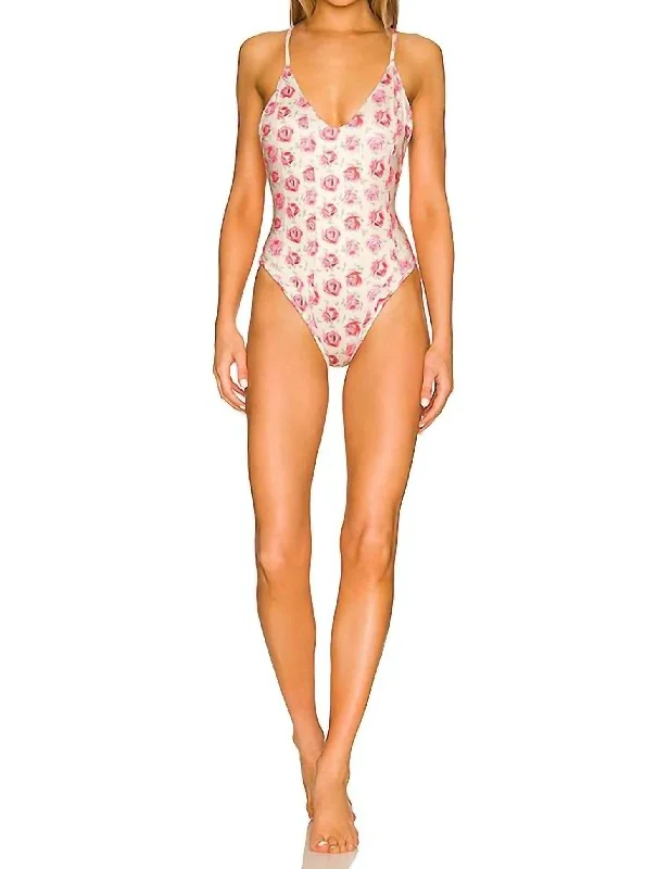 Women's Professional Garments Shailee One Piece Swimsuit In Floral Cherry