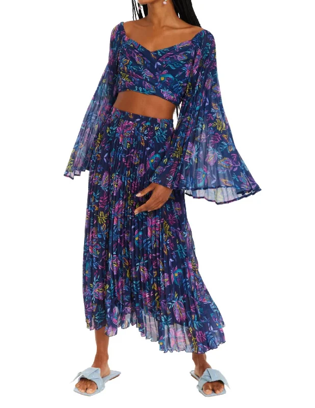 Women's Seasonal Apparel Quincy Maxi Skirt In Bohemian Floral Navy