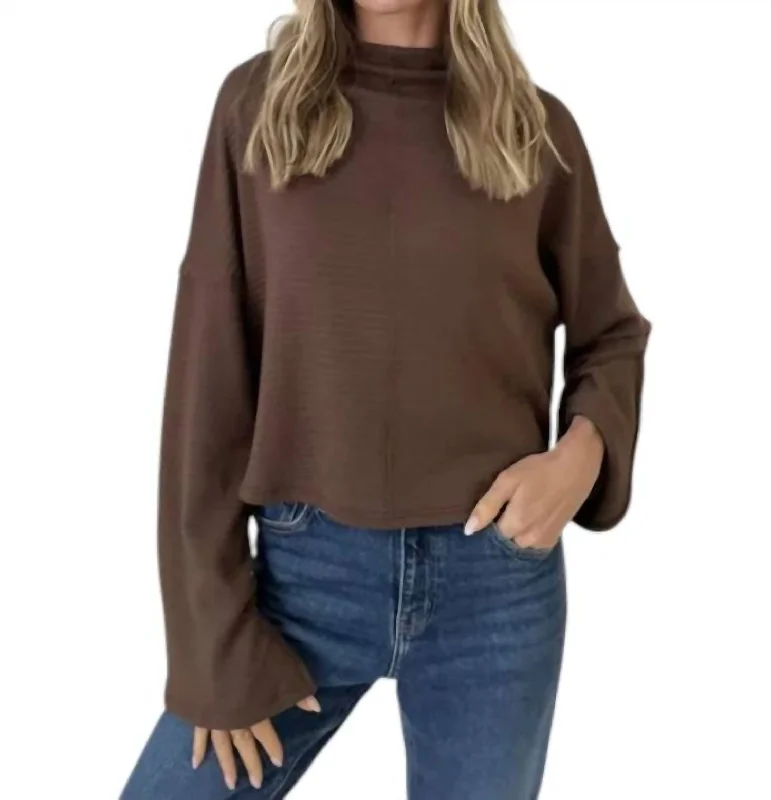 Women's High-Fashion Apparel Kayla Ribbed Sweater In Brown